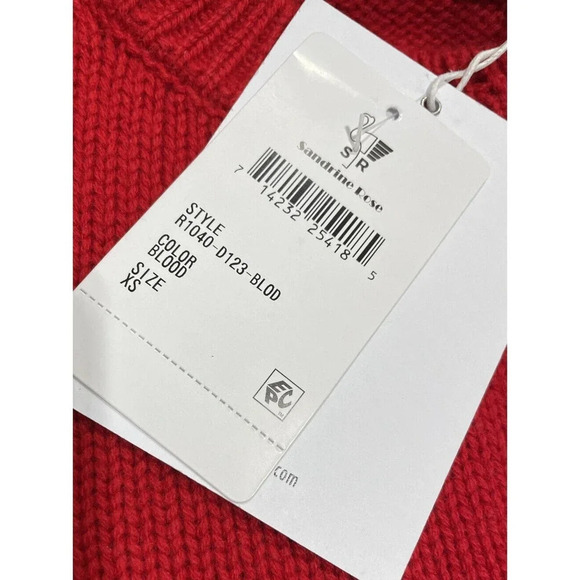 Free People Sandrine Rose Sweater Colorblock Cashmere Blend Red XS The Outsider - Picture 9 of 12